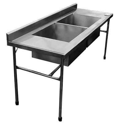 PIA INOX 1,90×0,70 COM 2 CUBAS 60X50X30 FABRICADA