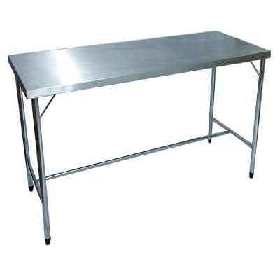 MESA AÇO INOX 430 1,82X0,49X0,85 COM PÉ DE INOX