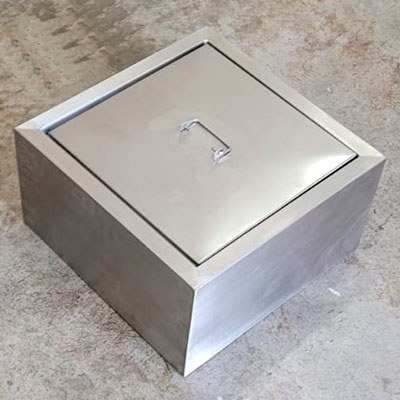 CAIXA AÇO INOX 430 0,44X0,44X0,25